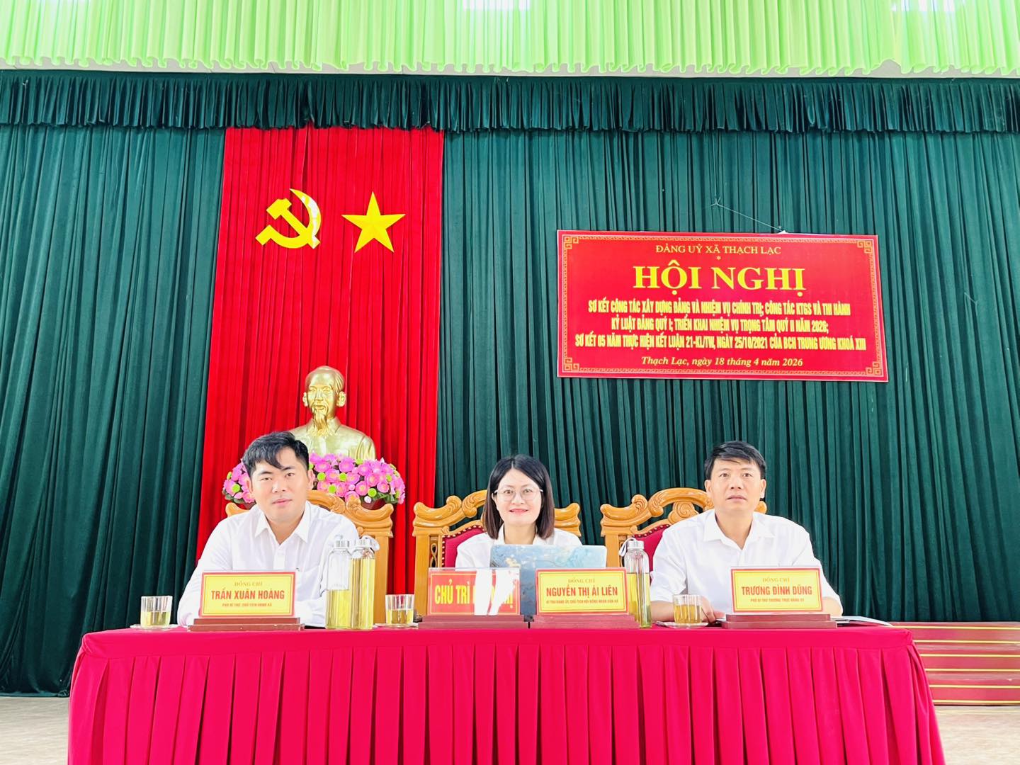 ĐẢNG ỦY XÃ THẠCH LẠC TỔ CHỨC HỘI NGHỊ SƠ KẾT CÔNG TÁC XÂY DỰNG ĐẢNG QUÝ I, TRIỂN KHAI NHIỆM VỤ TRỌNG TÂM QUÝ II NĂM 2026