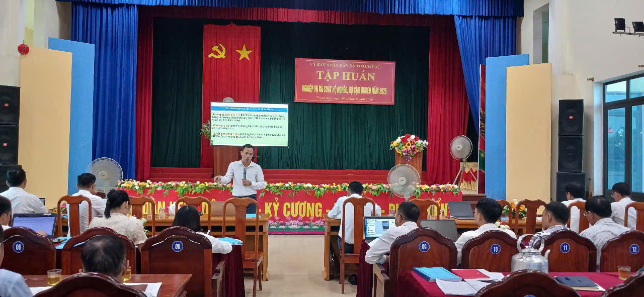 Thạch Lạc tổ chức tập huấn nghiệp vụ rà soát hộ nghèo, hộ cận nghèo năm 2026