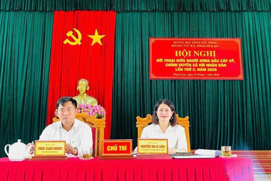 Đảng ủy xã Thạch Lạc tổ chức Hội nghị đối thoại giữa người đứng đầu cấp ủy, chính quyền với Nhân dân quý II năm 2026 