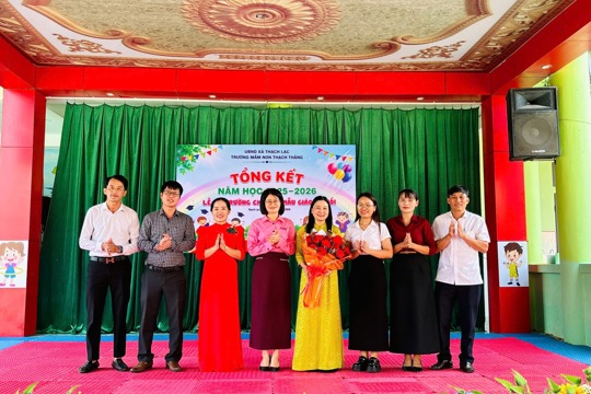 Rộn ràng lễ tổng kết năm học tại các trường mầm non ở xã Thạch Lạc