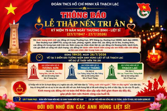 Thông báo lễ thắp nến tri ân 