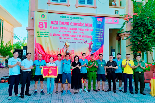 Bế mạc Giải bóng chuyền đệm nam Công an xã Thạch Lạc mở rộng năm 2026